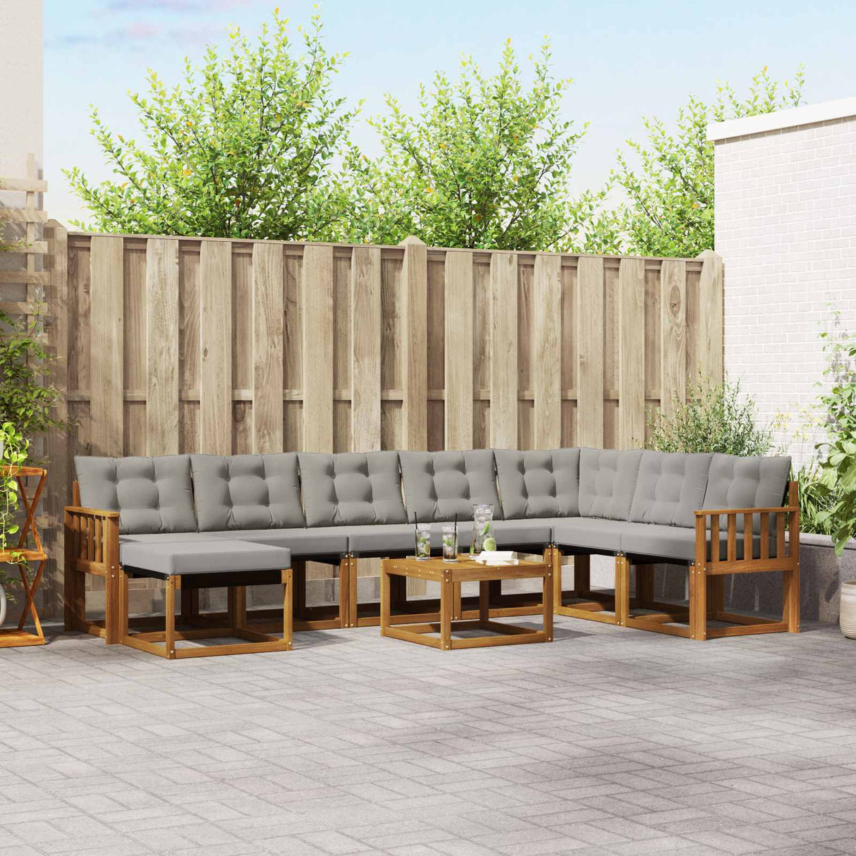 vidaXL Ensemble de banque de construction avec ustensiles 9 pcs Naturel et Crème