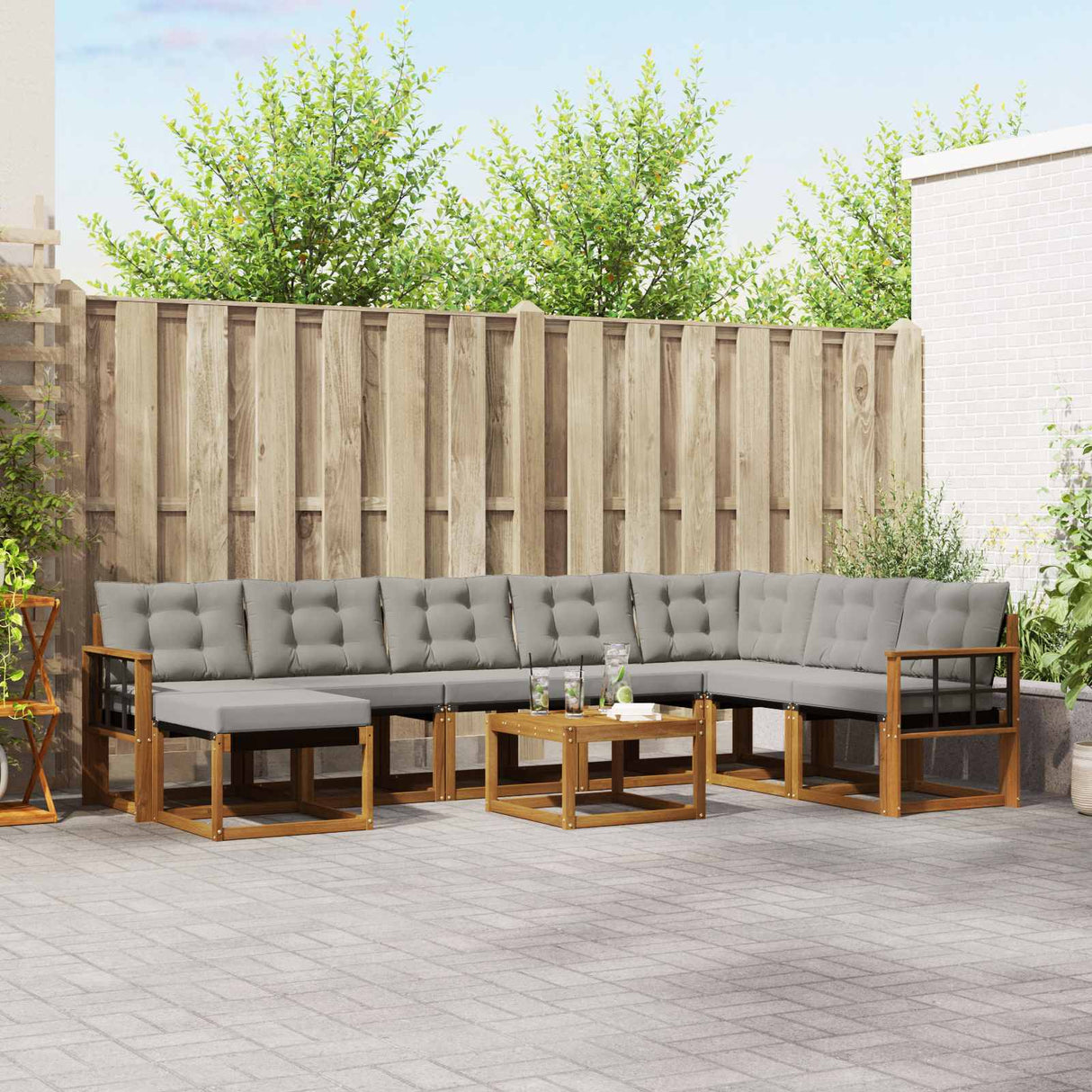 vidaXL Ensemble de banque de construction avec ustensiles 9 pcs Naturel et Crème