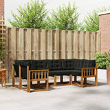 vidaXL Buiten bank set met kussen 6 pcs Natuurlijk en Crème