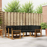 vidaXL Buiten bank set met kussen 6 pcs Natuurlijk en Crème