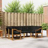 vidaXL Buiten bank set met kussen 6 pcs Natuurlijk en Crème