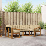 vidaXL Buiten bank set met kussen 6 pcs Natuurlijk en Crème