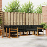 vidaXL Buiten bank set met kussen 7 pcs Natuurlijk en Crème
