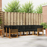 vidaXL Buiten bank set met kussen 7 pcs Natuurlijk en Crème