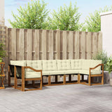 vidaXL Buiten bank set met kussen 7 pcs Natuurlijk en Crème