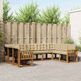 vidaXL Buiten bank set 9 pcs Natuurlijk en Crème Massief Acacia Hout