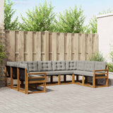 vidaXL Buiten bank set 9 pcs Natuurlijk en Crème Massief Acacia Hout
