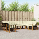vidaXL Buiten bank set 9 pcs Natuurlijk en Crème Massief Acacia Hout
