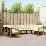 vidaXL Buiten bank set 9 pcs Natuurlijk en Crème Massief Acacia Hout