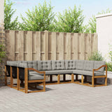 vidaXL Buiten bank set 9 pcs Natuurlijk en Crème Massief Acacia Hout