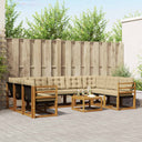 vidaXL Outdoor Sofa Set 10 pcs Natural and Cream Solid Acacia Wood
