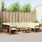 vidaXL Outdoor Sofa Set 10 pcs Natural and Cream Solid Acacia Wood