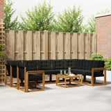 vidaXL Outdoor Sofa Set 10 pcs Natural and Cream Solid Acacia Wood