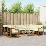 vidaXL Outdoor Sofa Set 10 pcs Natural and Cream Solid Acacia Wood