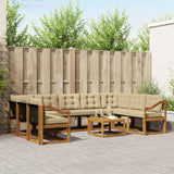 vidaXL Outdoor Sofa Set 10 pcs Natural and Cream Solid Acacia Wood