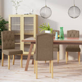 vidaXL Eetkamerstoelen 4 st draaibaar stof taupe