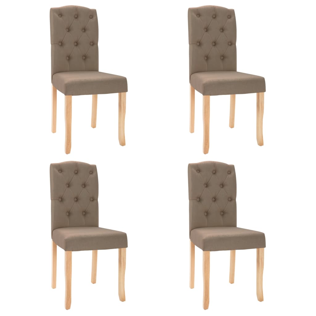 vidaXL Eetkamerstoelen 4 st draaibaar stof taupe