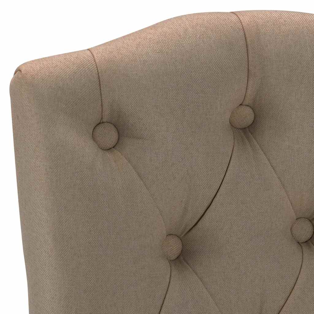 vidaXL Eetkamerstoelen 4 st draaibaar stof taupe