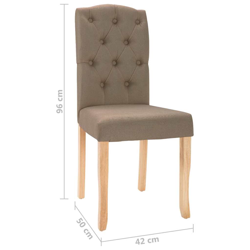 vidaXL Eetkamerstoelen 4 st draaibaar stof taupe