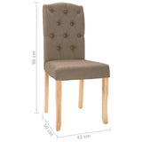 vidaXL Eetkamerstoelen 4 st draaibaar stof taupe