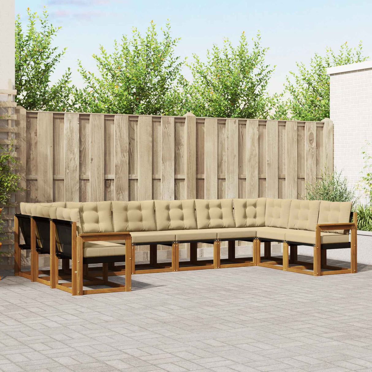 vidaXL Ensemble de banque de construction avec ustensiles 10 pcs Naturel et Crème