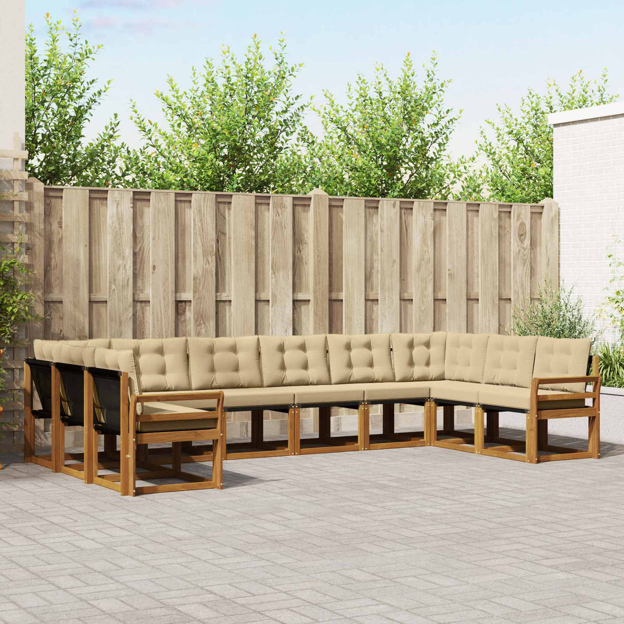 vidaXL Ensemble de banque de construction avec ustensiles 10 pcs Naturel et Crème