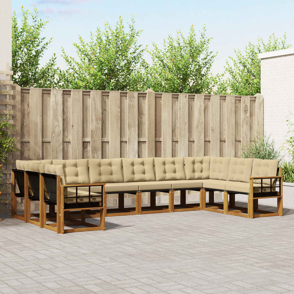 vidaXL Ensemble de banque de construction avec ustensiles 10 pcs Naturel et Crème