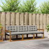 vidaXL Buiten bank set met kussen 3 pcs Natuurlijk en Crème