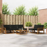 vidaXL Buiten bank set met kussen 6 pcs Natuurlijk en Crème