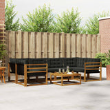 vidaXL Buiten bank set met kussen 7 pcs Natuurlijk en Crème