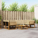 vidaXL Buiten bank set met kussen 7 pcs Natuurlijk en Crème