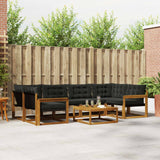 vidaXL Buiten bank set met kussen 7 pcs Natuurlijk en Crème