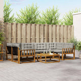 vidaXL Buiten bank set met kussen 7 pcs Natuurlijk en Crème