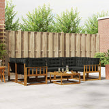 vidaXL Buiten bank set met kussen 7 pcs Natuurlijk en Crème