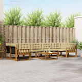 vidaXL Buiten bank set met kussen 8 pcs Natuurlijk en Crème