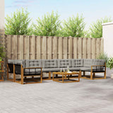 vidaXL Buiten bank set met kussen 8 pcs Natuurlijk en Crème