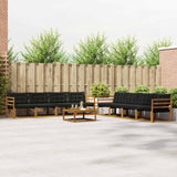 vidaXL Buiten bank set met kussen 9 pcs Natuurlijk en Crème
