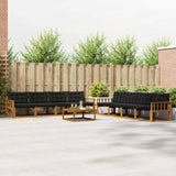 vidaXL Buiten bank set met kussen 9 pcs Natuurlijk en Crème