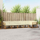vidaXL Buiten bank set met kussen 6 pcs Natuurlijk en Crème