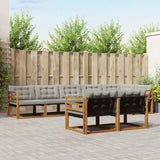 vidaXL Buiten bank set met kussen 8 pcs Natuurlijk en Crème