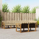 vidaXL Buiten bank set met kussen 8 pcs Natuurlijk en Crème