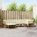 vidaXL Outdoor Sofa Set 18 pcs Natural and Cream Solid Acacia Wood