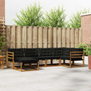 vidaXL Outdoor Sofa Set 18 pcs Natural and Cream Solid Acacia Wood