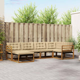 vidaXL Outdoor Sofa Set 18 pcs Natural and Cream Solid Acacia Wood
