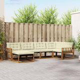 vidaXL Outdoor Sofa Set 18 pcs Natural and Cream Solid Acacia Wood