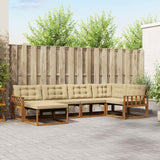 vidaXL Outdoor Sofa Set 18 pcs Natural and Cream Solid Acacia Wood