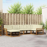 vidaXL Outdoor Sofa Set 18 pcs Natural and Cream Solid Acacia Wood