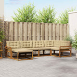 vidaXL Outdoor Sofa Set 18 pcs Natural and Cream Solid Acacia Wood