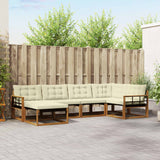vidaXL Outdoor Sofa Set 18 pcs Natural and Cream Solid Acacia Wood