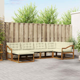vidaXL Outdoor Sofa Set 18 pcs Natural and Cream Solid Acacia Wood